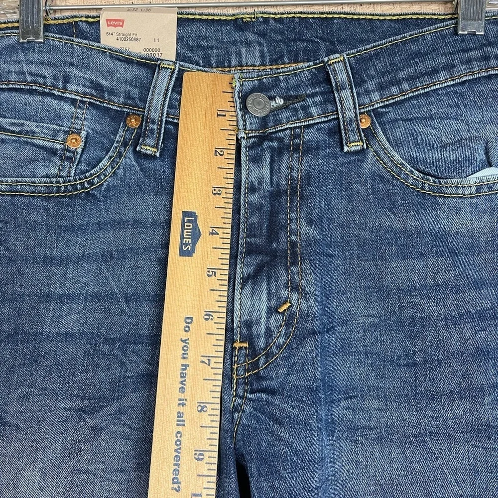 Levi's Blue Denim Jeans 514 Straight Fit Mens 32W 36L